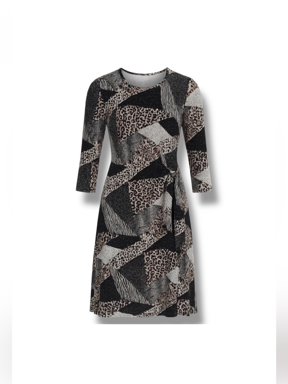 Joseph Ribkoff Animal Print Patchwork Dress Size 8